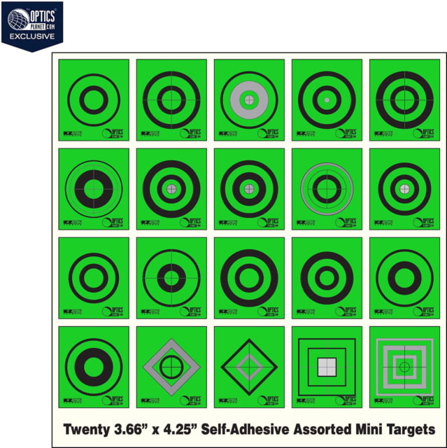 OP Exclusive - EZ2C Targets Self-Adhesive Mini 20 Assorted Styles 3.67x4.25in Green and Black Ink Tear-Off Pad of 20 Green - Ez2C Targets