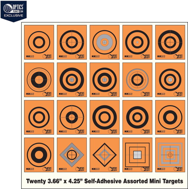 OP Exclusive - EZ2C Targets Self-Adhesive Mini 20 Assorted Styles 3.67x4.25in Orange and Black Ink Tear-Off Pad of 20 Orange - Ez2C Targets
