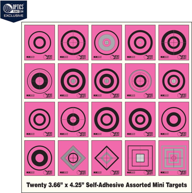 OP Exclusive - EZ2C Targets Self-Adhesive Mini 20 Assorted Styles 3.67x4.25in Pink and Black Ink Tear-Off Pad of 20 Pink - Ez2C Targets