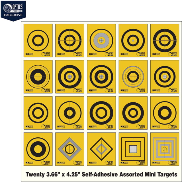 OP Exclusive - EZ2C Targets Self-Adhesive Mini 20 Assorted Styles 3.67x4.25in Yellow and Black Ink Tear-Off Pad of 20 Yellow - Ez2C Targets