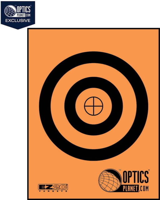 OP Exclusive - EZ2C Targets Self-Adhesive Mini 3.5in Bullseye on 4.25x5.5in Orange and Black Ink Tear-Off Pad of 15 Orange - Ez2C Targets