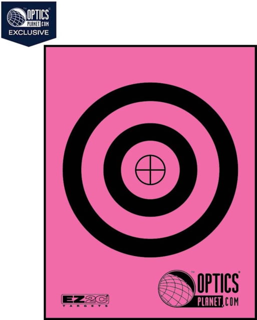 OP Exclusive - EZ2C Targets Self-Adhesive Mini 3.5in Bullseye on 4.25x5.5in Pink and Black Ink Tear-Off Pad of 15 Pink - Ez2C Targets