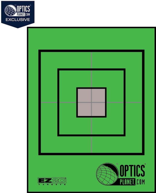 OP Exclusive - EZ2C Targets Self-Adhesive Mini 3.5in Square Bullseye on 4.25x5.5in Green and Black Ink Tear-Off Pad of 15 Green - Ez2C Targets
