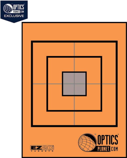 OP Exclusive - EZ2C Targets Self-Adhesive Mini 3.5in Square Bullseye on 4.25x5.5in Orange and Black Ink Tear-Off Pad of 15 Orange - Ez2C Targets