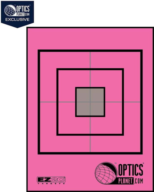 OP Exclusive - EZ2C Targets Self-Adhesive Mini 3.5in Square Bullseye on 4.25x5.5in Pink and Black Ink Tear-Off Pad of 15 Pink - Ez2C Targets