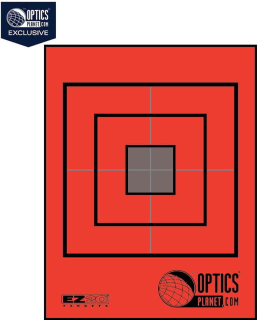 OP Exclusive - EZ2C Targets Self-Adhesive Mini 3.5in Square Bullseye on 4.25x5.5in Red and Black Ink Tear-Off Pad of 15 Red - Ez2C Targets