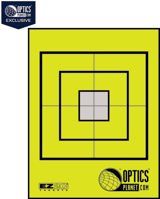 OP Exclusive - EZ2C Targets Self-Adhesive Mini 3.5in Square Bullseye on 4.25x5.5in Yellow and Black Ink Tear-Off Pad of 15 Yellow - Ez2C Targets