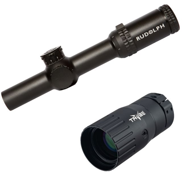 Rudolph Optics AR Series Rifle Scope 1-8x24mm 30mm Tube First Focal Plane Illuminated AR1 Reticle Black w/ TRYBE Optics Enhancer - Rudolph Optics