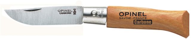 Opinel Carbon Steel Folding Knife No.3 1.57in Beechwood Handle Wood - Opinel