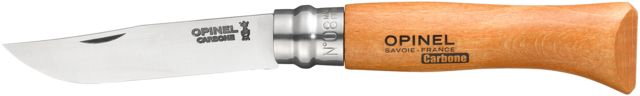 Opinel Carbon Steel Folding Knife No.8 3.35in Beechwood Handle Wood - Opinel