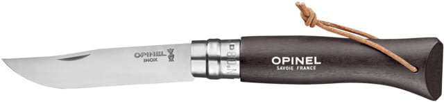 Opinel Colorama Folding Knife No.8 3.35in w/ Virobloc 12C27 Sandvik SS Hornbeam Handle Dark Brown - Opinel