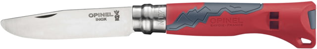 Opinel Outdoor Junior Folding Knife No.7 3in 12C27 Sandvik SS Red - Opinel