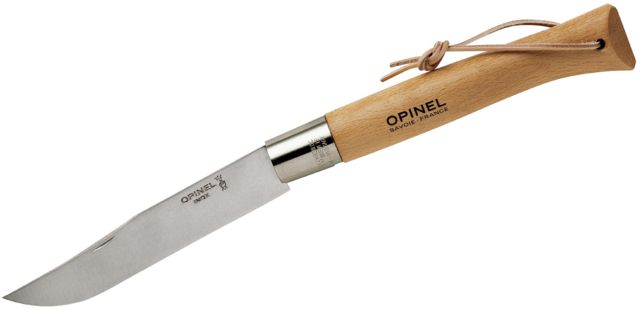 Opinel Stainless Steel Folding Knife No. 13 Giant 11in w/ Virobloc 12C27 Sandvik SS Beechwood Handle Wood - Opinel