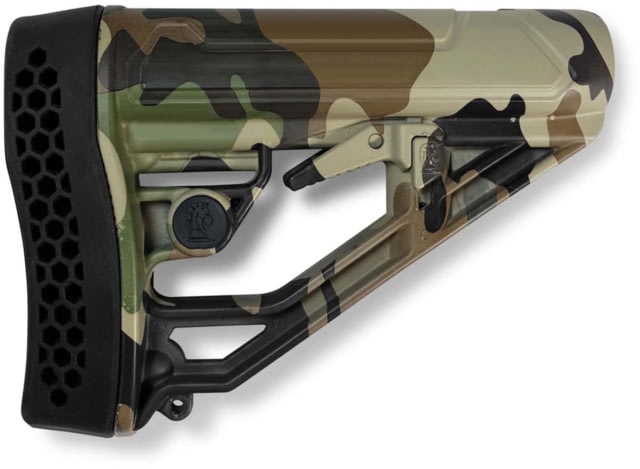 EDEMO Adaptive Tactical EX Performance Adjustable M4-Style Stock for AR15/AR10 Carbines Woodland M81  EDEMO3 - Adaptive Tactical