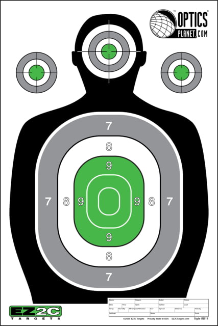 OpticsPlanet Exclusive EZ2C Targets Silhouette Target - 25 Pack Green/Black 12x18 in - Ez2C Targets