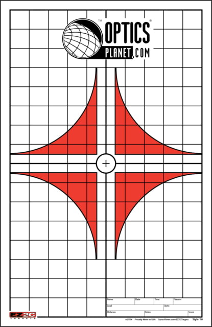 OpticsPlanet Exclusive EZ2C Targets Style 10 Best Sight In Target 25 Pack Red/Black/White - Ez2C Targets