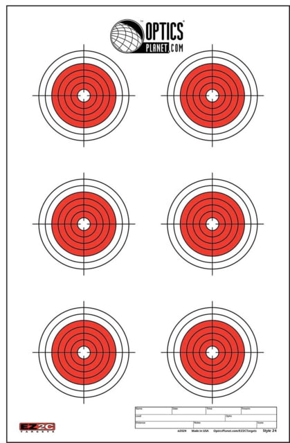 OpticsPlanet Exclusive EZ2C Targets Style 24 Orange and Black Ink on High Quality White Paper 25 Pack - Ez2C Targets
