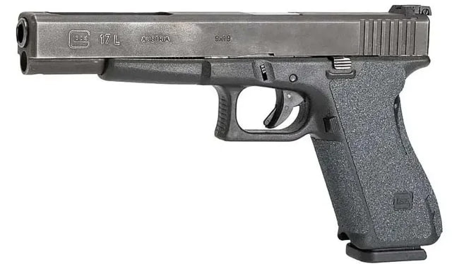 Hogue Wrapter Adhesive Grip For Glock 17 17L 18 22 24 31 Small Frame Full Size Generation 1-2 Grit Black - Hogue
