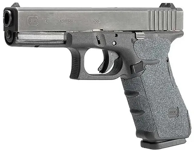 Hogue Wrapter Adhesive Grip For Glock 17 17MOS 22 31 34 34MOS 35 35MOS Small Frame Full Size Generation 4 Small Backstrap Grit Black