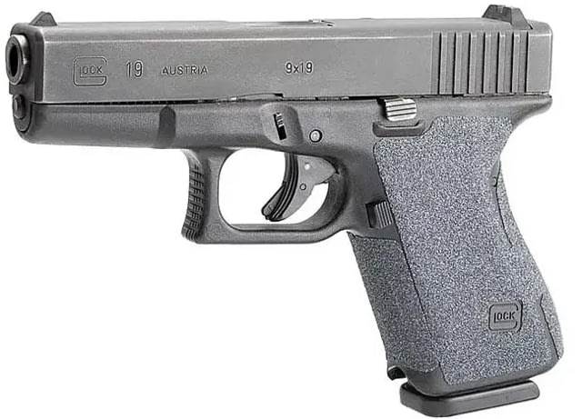 Hogue Wrapter Adhesive Grip For Glock 19 23 32 Small Frame Compact Generation 1-2 Grit Black - Hogue