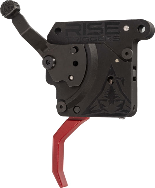 OpticsPlanet Exclusive Rise Armament OPMOD Reliant Hex-C Action Drop-in Rifle Trigger Remington 700 Curved 2-5lb Black/Red - Opmod