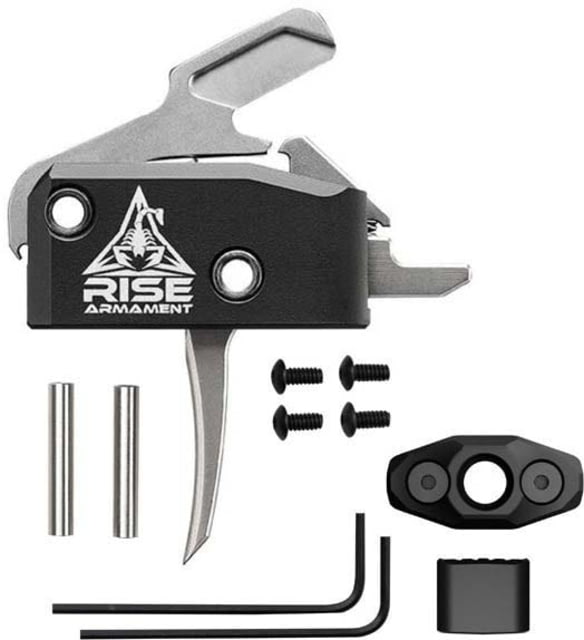 OpticsPlanet Exclusive RISE Armament RA-434 High Performance Trigger Single Stage System 3.4lb Pull Weight Silver - RISE Armament