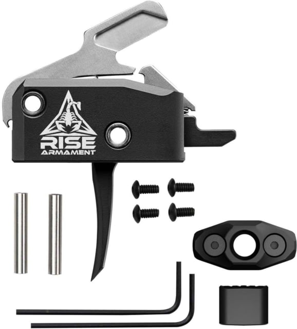 OpticsPlanet Exclusive RISE Armament RA-434 High-Performance Trigger w/Anti-Walk Pins Single Stage System 3.4oz Pull Weight Black - Rise Armament