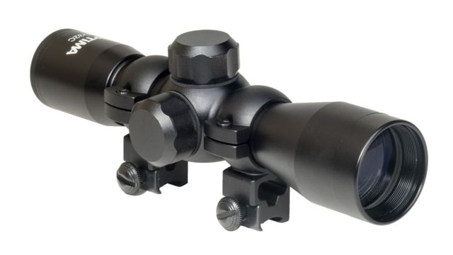 Optima C Compact Rifle Scope 4x32mm 1 inch Tube Mil-Dot Reticle Black Medium - Optima