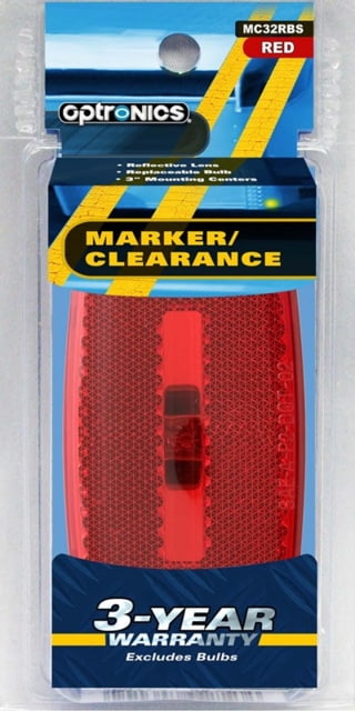 Optronics Mark Light Oval Base Red Black - Optronics