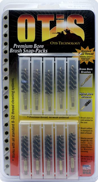 Otis Technology .40 Caliber Bronze Bore Brushes - 10 Pack Combo FG-341-BP - Otis Technology