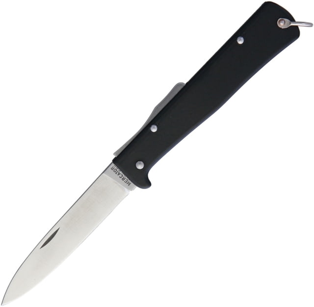 OTTER-Messer  Mercator Lockback Steel Blade Knife 3.25in Satin SS Blade Black SS Handle Black  RG - Otter-Messer