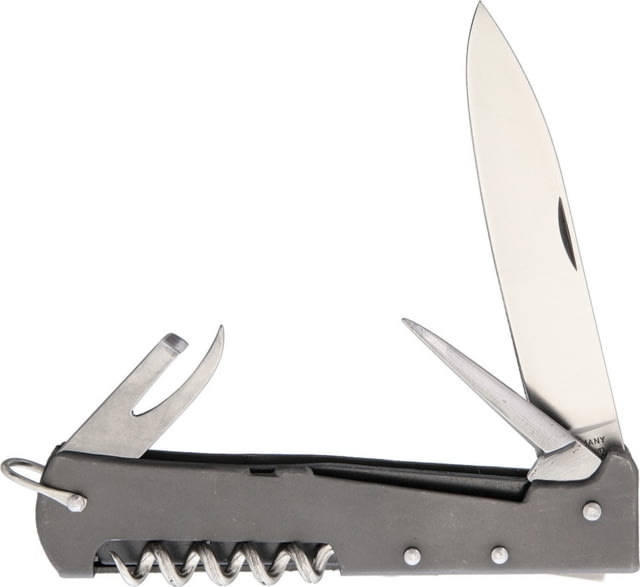 OTTER-Messer  The Mercator Mutli Tool Knife 3.75in Satin Blade Gray SS Handle Gray  RG - Otter-Messer