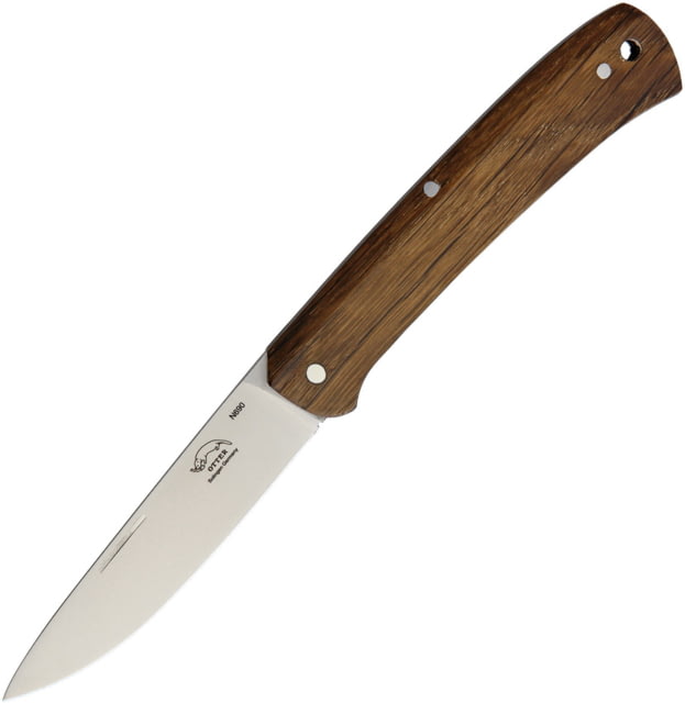 OTTER-Messer Finn Pocket Knife 3.25" satin finish Bohler N690 stainless blade Oak handle 155 - Otter-Messer