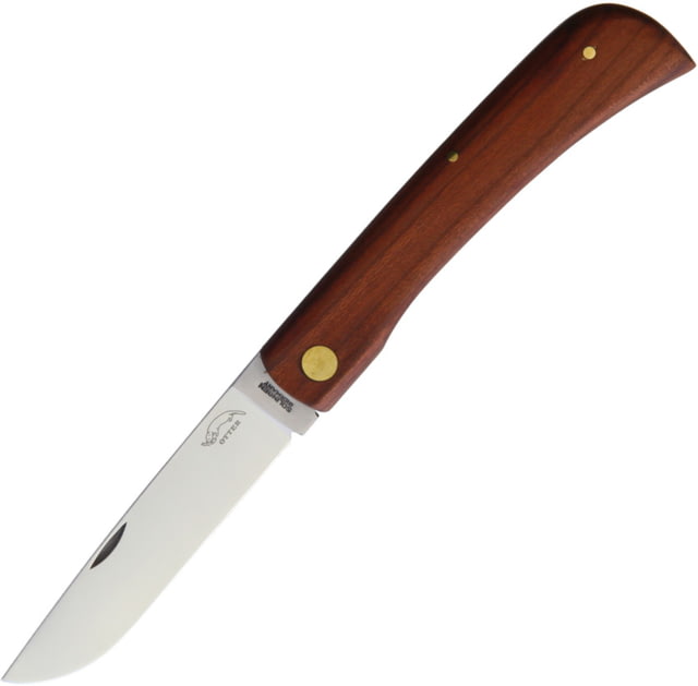 OTTER-Messer Large Hippekniep Folder Plum Folding Knife 3.75" satin finish carbon steel blade Plumwood handle 145 PB - Otter-Messer