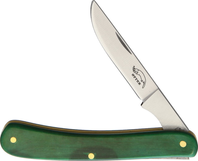 OTTER-Messer Little Doctor Pocket Knife 4034 stainless blade Green bone handle 175 KN GR - Otter-Messer