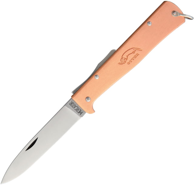 OTTER-Messer Mercator Clip Copper Folding Knife 3.5" satin finish carbon steel blade Copper handle  RG - Otter-Messer