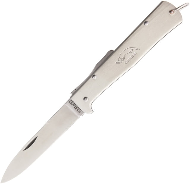 OTTER-Messer Mercator Lockback Folding Pocket Folding Knife 3.5in Satin Drop Point Brushed SS Handle Bail  RG - Otter-Messer