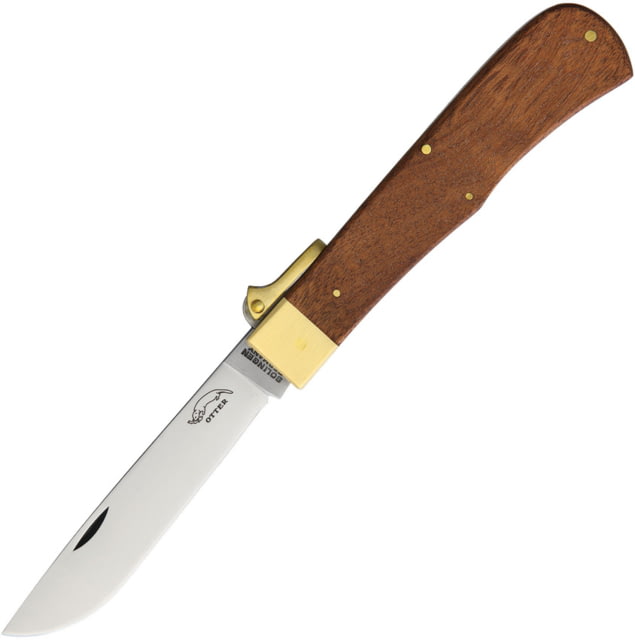 OTTER-Messer Safety Knife Sapeli 3.63" satin finish carbon steel blade Sapeli wood handle - Otter-Messer