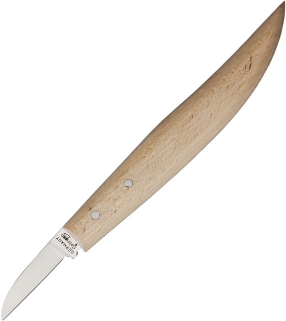 OTTER-Messer Scraping & Carving Knife Fixed Blade Knife 1.75in Carbon Steel Standard Edge Satin Wood Handle 710 - Otter-Messer