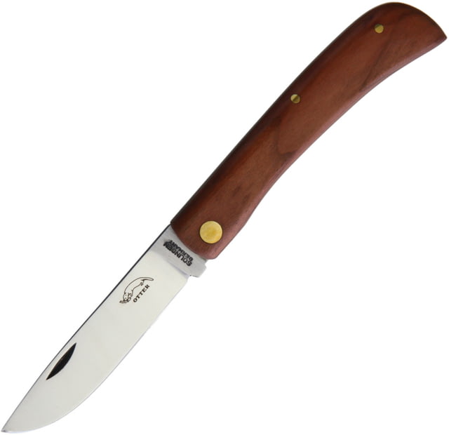 OTTER-Messer Small Hippekniep Folder Folding Knife 2.63" satin finish carbon steel blade Plumwood handle 144 PB - Otter-Messer