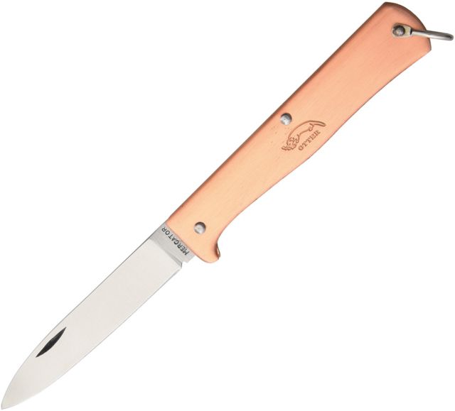 OTTER-Messer Small Mercator Copper Carbon Folding Knife3inCarbon SteelStandard EdgeSatin - Otter-Messer