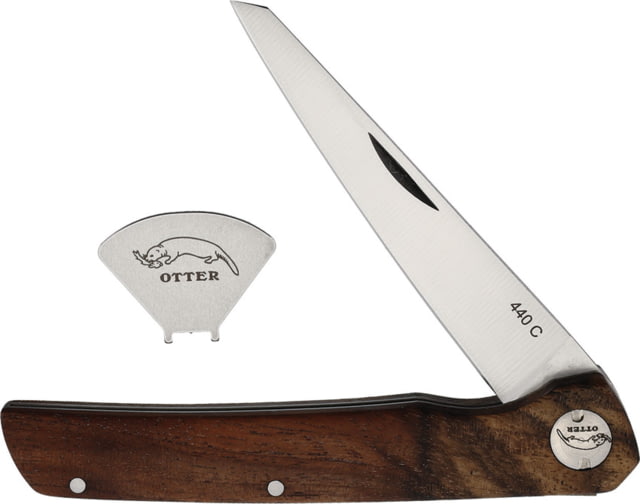 OTTER-Messer York Slip Joint Folding Knife 3" satin finish 440C stainless blade Walnut handle - Otter-Messer
