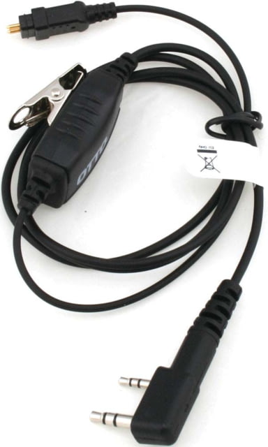 OTTO Engineering One Wire Surveillance 2-Pin Connector Kit w/ In-Line Ergonomic PTT f/ Kenwood/Relm/BK/Hytera Black