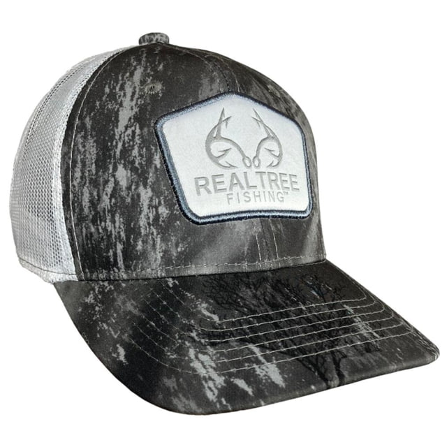 Outdoor Cap Realtree Fishing Grey/White Mesh Back w/Woven Realtree label RTF03A GW