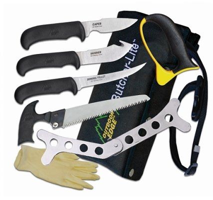 Outdoor Edge  Butcher Lite Kit Knife Set 420 Stainless 8 Piece Set Blade