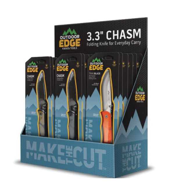 Outdoor Edge Cutlery 18 Piece 2.5 Chasm PDQ Display 2.5in 8Cr13MoV Zytel Handle - Outdoor Edge Cutlery