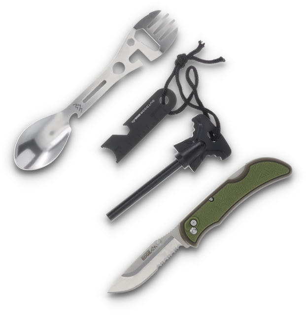 Outdoor Edge Cutlery 3inch Razor Carry + Spork + Ferro Rod 2 Blades - Outdoor Edge Cutlery