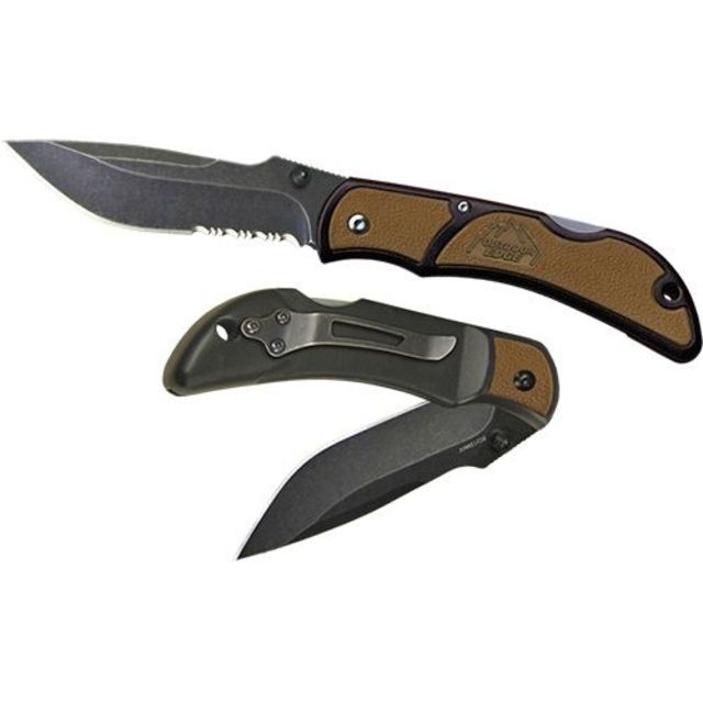 Outdoor Edge Cutlery CHASM Plain Edge Knife 3.3in Brown - Outdoor Edge Cutlery
