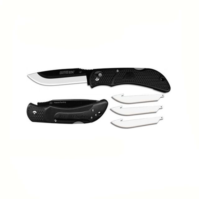 Outdoor Edge Cutlery Onyx EDC Folding Knife3.5in Japanese 420J2 Blade Black Grivory Handle3 Replacement Blades - Outdoor Edge Cutlery