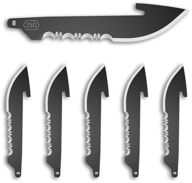 Outdoor Edge Cutlery 2.5in Serrated Drop Point Black Blade Pack Black Oxide Drop Point Blades 6 Pack - Outdoor Edge Cutlery